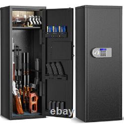 Large Long Gun 9 Rifle Safe Storage Metal Cabinet Quick Access External Battery