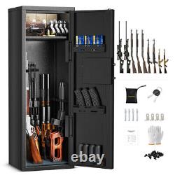 Large Long Gun 9 Rifle Safe Storage Metal Cabinet Quick Access External Battery