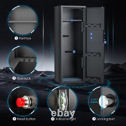 Large Long Gun 9 Rifle Safe Storage Metal Cabinet Quick Access External Battery