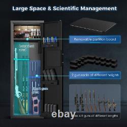 Large Long Gun 9 Rifle Safe Storage Metal Cabinet Quick Access External Battery