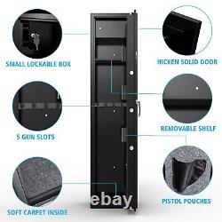 Large Rifle Gun Safe Quick Access 5 Gun Storage with Biometric Fingerprint Lock