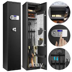 Large Rifle Safe Quick Access 5-6 Gun Storage Cabinet Steel Dual Alarm WithLockbox