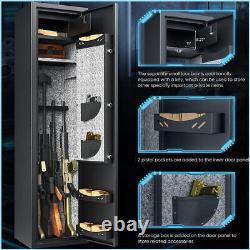 Large Rifle Safe Quick Access 5-6 Gun Storage Cabinet with Pistol Ammunition Box