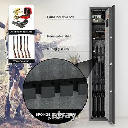 Large Rifle Safe Quick Access 5 Gun Cabinet Alarm LED Double Security Storage