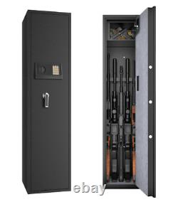 Large Rifle Safe Quick Access 5-Gun Storage Cabinet Pistol Lock Box Gun Storage