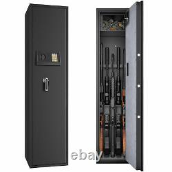 Large Rifle Safe Quick Access 5-Gun Storage Cabinet with Pistol Lock Box