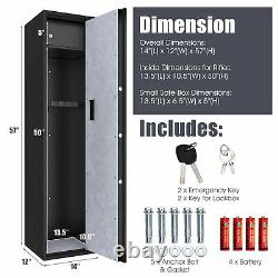 Large Rifle Safe Quick Access 5-Gun Storage Cabinet with Pistol Lock Box