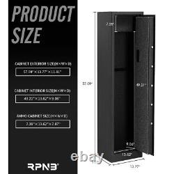 Large Rifle Safe Quick Access 5-Gun Storage Cabinet with Pistol Lock Box