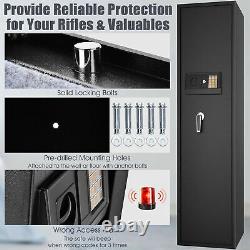 Large Rifle Safe Quick Access 5-Gun Storage Cabinet with Pistol Lock Box