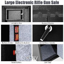 Large Rifle Safe Quick Access 5-Gun Storage Cabinet with Pistol Lock Box