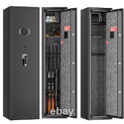 Large Rifle Safe Quick Access 6-Gun Storage Cabinet with Pistol Lock Box