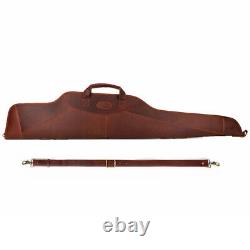 Leather Rifle Carrying Scope Case Soft Gun Slip Storage Sling Bag-Clearance