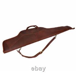 Leather Rifle Case Scope Carry Soft Lined Gun Slip Storage Pad Sling Bag