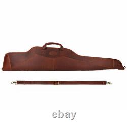 Leather Rifle Case Scope Carry Soft Lined Gun Slip Storage Pad Sling Bag