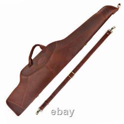 Leather Rifle Soft Case Gun Scoped Bag Safe Slip Padded Carrying Storage-TOURBON