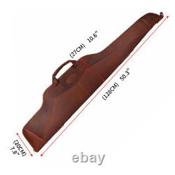 Leather Rifle Soft Case Gun Scoped Bag Safe Slip Padded Carrying Storage-TOURBON