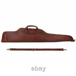 Leather Rifle Soft Case Gun Scoped Bag Safe Slip Padded Carrying Storage-TOURBON