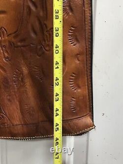 Leather rifle gun case Hand Made Deer Scene And Western Design Very Stunning