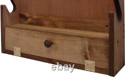Lightweight Wall-Mount Wooden Gun Display with Storage Compartment Deer Print