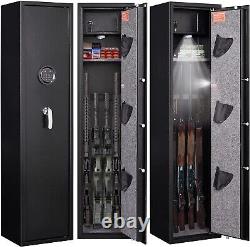 Long Gun Safe, Quick Access 4-5-Gun Storage Cabinet Electronic Rifle Safe