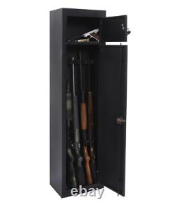 Metal Gun Safe Security Cabinet Long Rifle Shotgun Storage Quick Access Locking