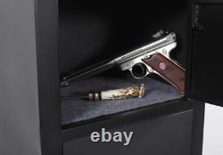 Metal Gun Safe Security Cabinet Long Rifle Shotgun Storage Quick Access Locking
