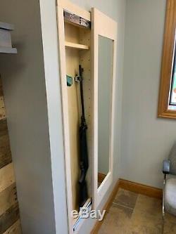 Mirror Safe in wall, Hidden storage concealment cabinet rifle gun, unfinished
