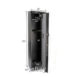 New Large 5 Rifle Digital Gun Safe Electronic Lock Storage Steel Cabinet Firearm