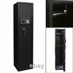 New Large 5 Rifle Digital Gun Safe Electronic Lock Storage Steel Cabinet Firearm