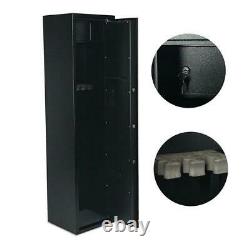 New Large 5 Rifle Digital Gun Safe Electronic Lock Storage Steel Cabinet Firearm