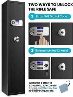 New Large Rifle Safe Quick Access 5-6Gun Storage Cabinet withPistol Ammunition Box