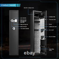 New Large Rifle Safe Quick Access 5-6Gun Storage Cabinet withPistol Ammunition Box