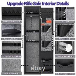 PIN Code Gun Safe for 2-5 Rifles Shotgun with Storage Shelves+Pistol Pocket/Rack