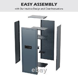 PINTY Biometric Gun Safe for Home Rifle & Pistols Adjustable Racks Ammo Storage