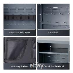 PINTY Gun Safe Box Biometric Gun Case Shotgun Storage Cabinet Adjustable Racks