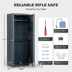 PINTY Gun Safe for Home Rifle and Pistols 3 Locks Adjustable Racks Ammo Storage