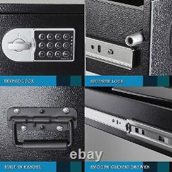 POCHAR Under Bed Gun Safe Drawer for AR Rifle Long Storage Case for Car Trunk