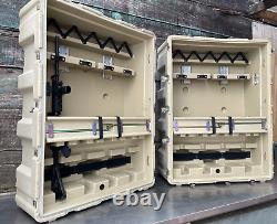 Pelican Hardigg Military Weapon Shipping Storage 8 Rifle Gun Rack Case with OPTICS