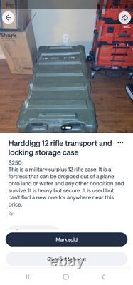 Pelican Hardigg Mobile Military Surplus 12-Rifle Gun Hard Case Storage Used