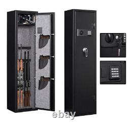 Quick Access 4-5 Rifle Storage Cabinet Keypad Strong Steel Gun Safe w Alarming