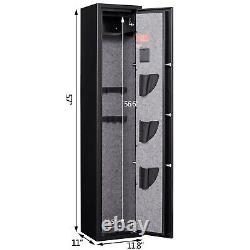 Quick Access 5-6 Gun Storage Cabinet w Handgun Locker Keyboard PIN Code Gun Safe