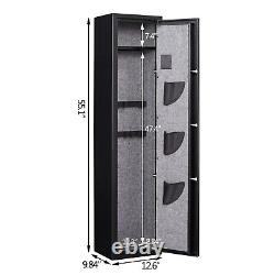 Quick Access 5-6 Rifle Storage Cabinet Keypad Steel Gun Safe w Alarm System USA