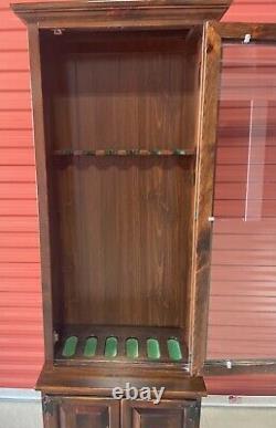 RARE Ethan Allen Antiqued Pine Six Rifle Locking Gun Cabinet withStorage