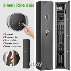 RIDDOST Large Rifle Safe Quick Access 5/6-Gun Storage Cabinet with Lock Box Black