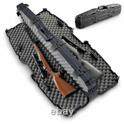 RIFLE HARD TACTICAL DOUBLE CASE Pad Custom Lock 2 Gun Storage Plano SXS Black