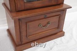RIFLE SHOTGUN CABINET 8 Gun Key Lock Wooden Storage Display Cabinet Brown NEW