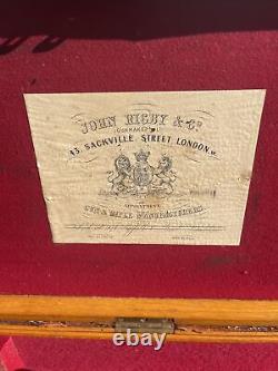 Rare John Rigby & Co. London Antique Oak & LEATHER 2 GUN CASE Large 1800s