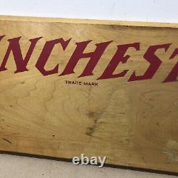 Rare Vintage Winchester Wood Gun Rifle Holder Rack Store Display Wall Mount Sign