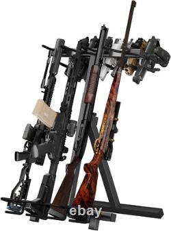 Rifle Gun Rack Folding Portable Heavy-Duty Steel Holds 7 Pistols and 4 Rifles