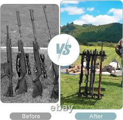 Rifle Gun Rack Folding Portable Heavy-Duty Steel Holds 7 Pistols and 4 Rifles